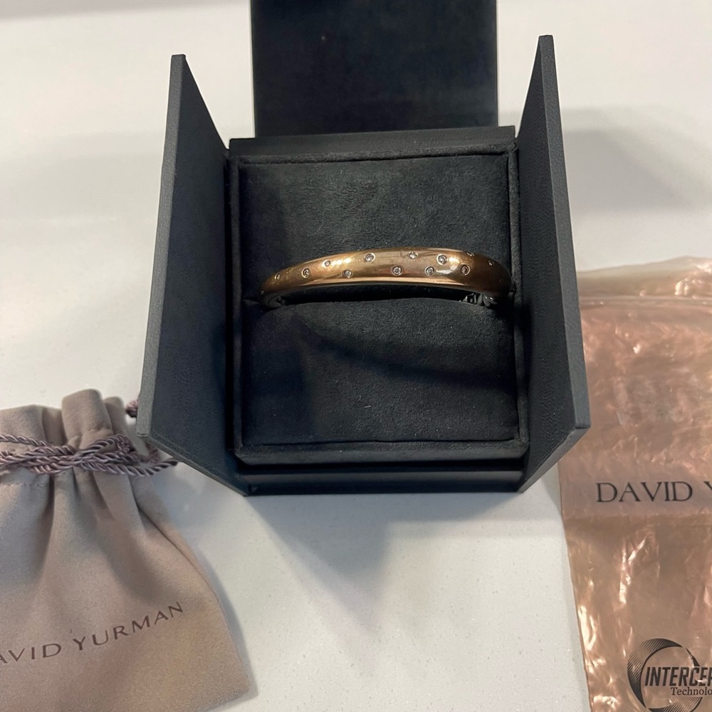 David Yurman 9.5mm Sterling Silver/Bronze with Cognac Diamonds Bracelet